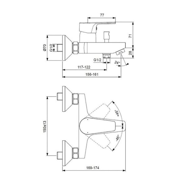 Ideal Standard ESLA Набор 3-в-1 Смесители и душевой гарнитур