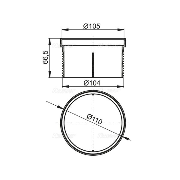 Насадка горловины трапа Alcadrain DN105