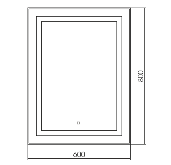 Зеркало AZARIO Саурон 600х800 вертикальное, c подсветкой и диммером, сенсорный выключатель (LED-0000