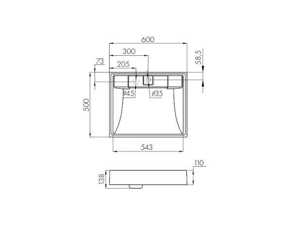 Раковина Aquaton Рейн 60 на стиральную машину, графит (1A72103KRW210)