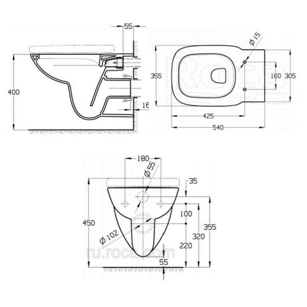 Инсталляция с подвесным унитазом Roca Debba Rimless быстросъемное сиденье микролифт, без клавиши смы