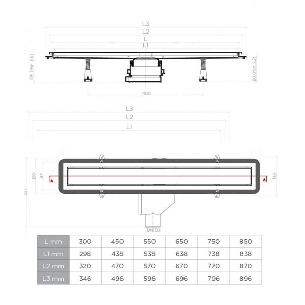 Душевой лоток Pestan Confluo Premium Black Glass Line 750 (13000294)