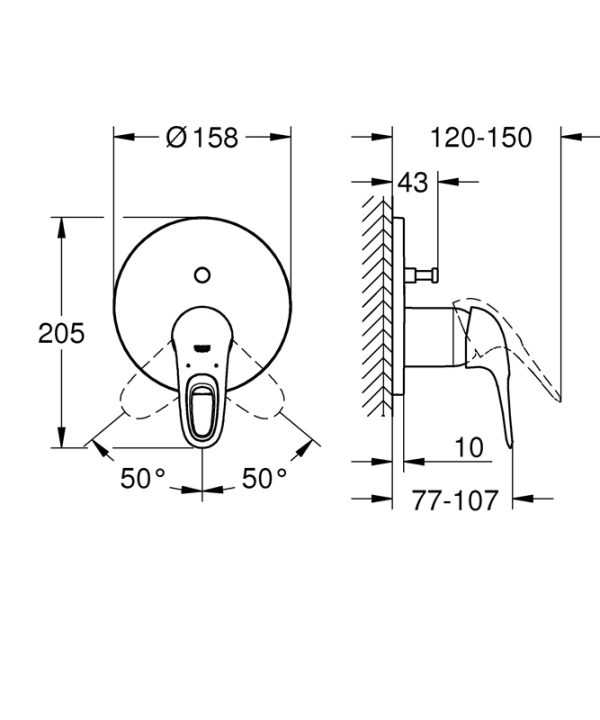 Внешняя часть смесителя для ванны GROHE Eurostyle 2015 Solid, белая луна (24049LS3)