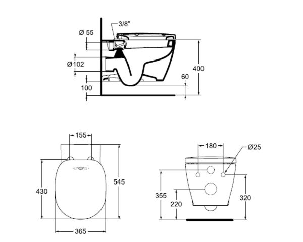 Унитаз подвесной Ideal Standard Connect E781901 с функцией биде (E781901)