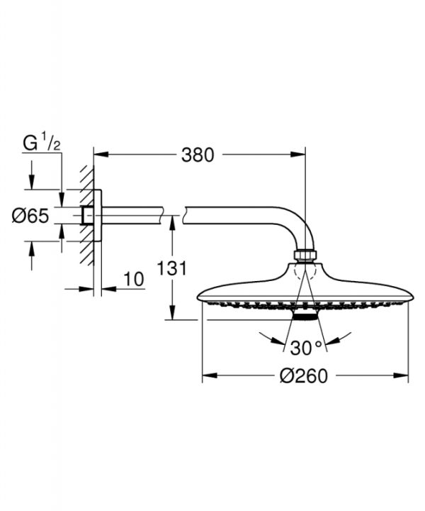 Верхний душ Grohe Euphoria Хром (26459000)