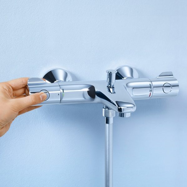 Смеситель для ванны с регулируемым аэратором Grohe Grohtherm 800 с термостатом Хром