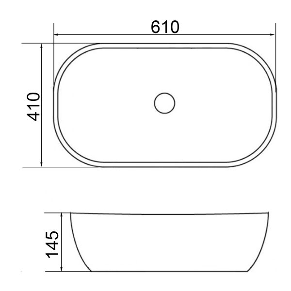 Раковина-чаша Azario 610x410x145 накладная, овальная, темный мрамор (AZ-2143-P-M805)