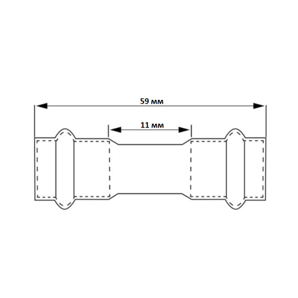 Муфта 28-28, WAAG Heavy Inox, пресс-пресс, сталь нержавеющая