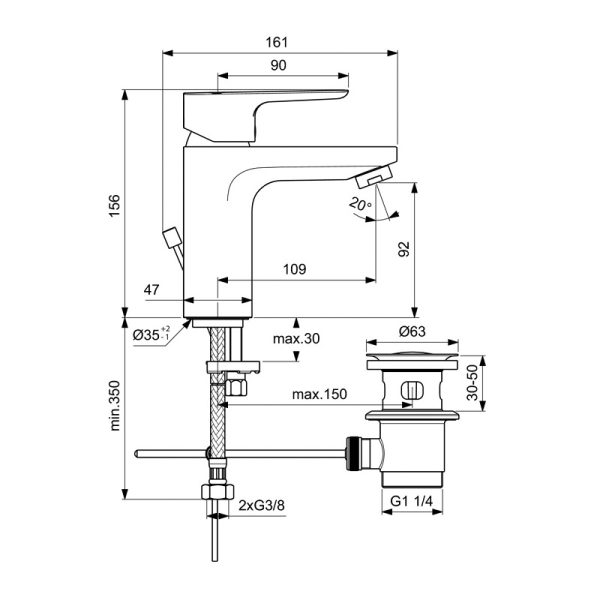 Ideal Standard CERAPLAN III Набор 3-в-1 Смесители и душевой гарнитур