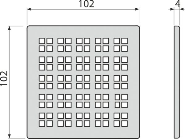 Alcadrain MPV015 Решетка для cливных трапов из нержавеющей стали 102×102 мм