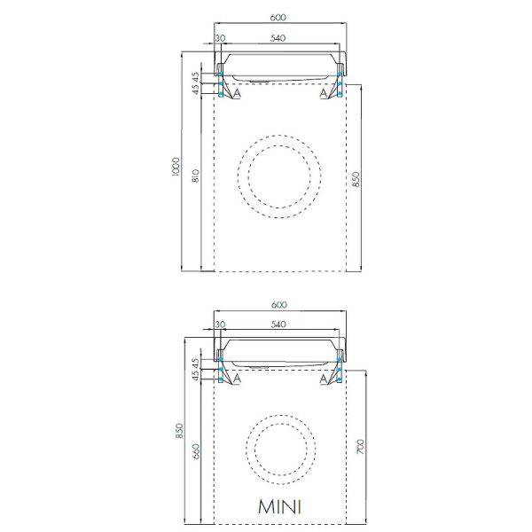 Раковина Aquaton Рейн 60 на стиральную машину, графит (1A72103KRW210)