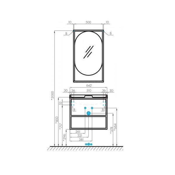 Зеркало AQUATON Лофт Фабрик 50 дуб кантри (1A242502LTDY0)