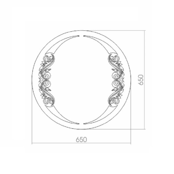 Зеркало LORANTO Санторини D650, пескоструйный рисунок