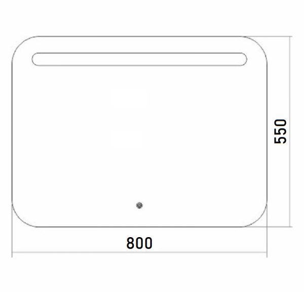 Зеркало AZARIO Веста-2 800х550 c подсветкой и диммером, сенсор выкл+подогрев (LED-00002257)