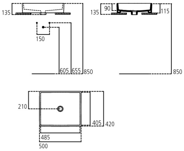 Раковина Ideal Standard STRADA 50х42 см, накладная, белая (K077601)