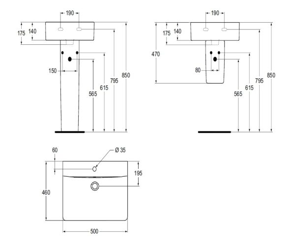 Раковина Ideal Standard CONNECT CUBE 50 см, белая