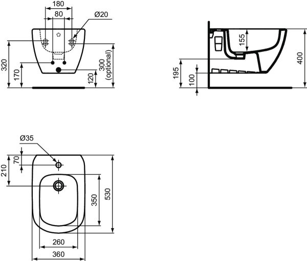 Биде подвесное Ideal Standard TESI (T457001)