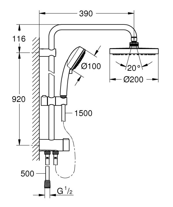 Душевая колонна Grohe Tempesta New Cosmopolitan Хром