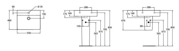 Раковина Ideal Standard CONNECT CUBE 55 см, белая (E784401)