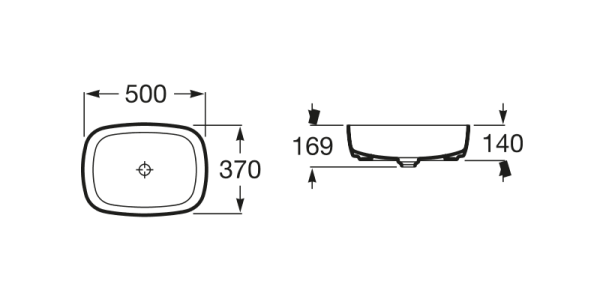 Раковина Roca INSPIRA SOFT 500х370х140 мм, белая (7.3275.0.000.0)