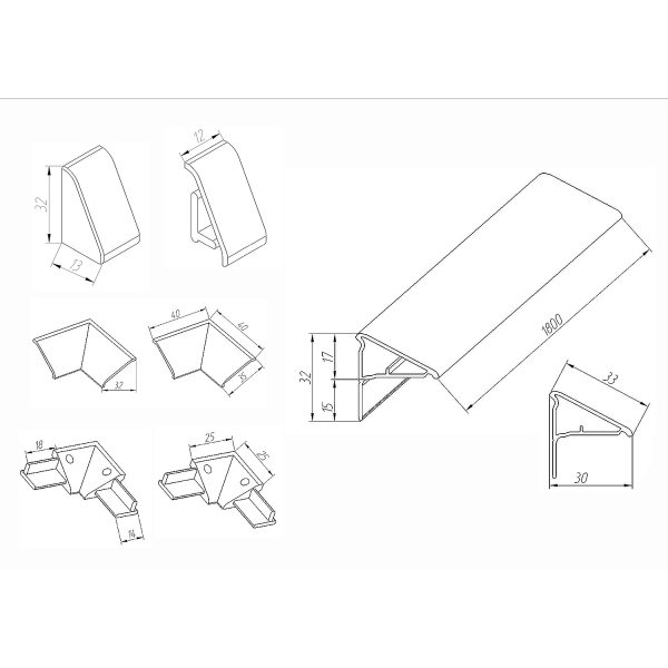 Бордюр для ванны K Studio П-образный 1800х300