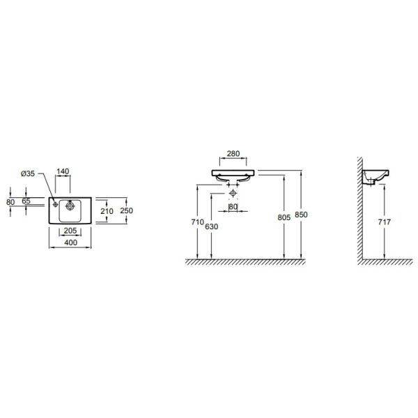 Раковина-рукомойник Jacob Delafon Odeon Up 40 белый (E4759G-00 )