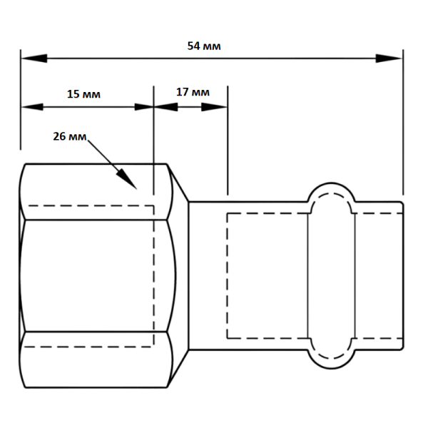 Переходник 15-1/2", WAAG Heavy Inox, пресс-резьба, вн., сталь нержавеющая