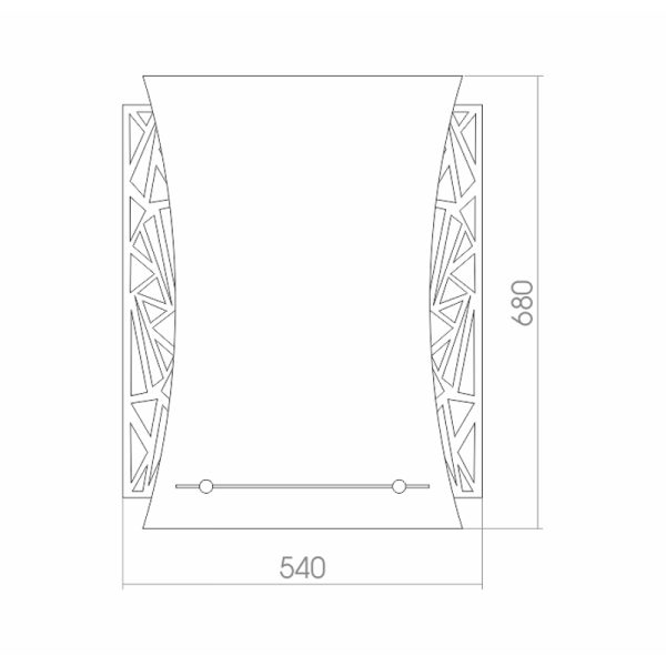 Зеркало LORANTO Искра 540х680, с полкой
