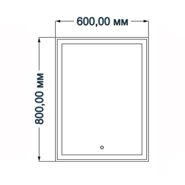 Зеркало Loranto Стиль 600х800 с сенсором, на подложке (CS00058006)