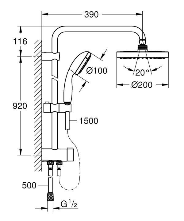 Душевая колонна Grohe Tempesta New Хром (26452001)