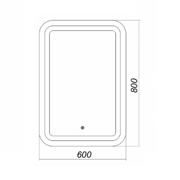 Зеркало Стиль 600х800 с сенсором, на подложке (CS00058604)