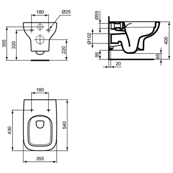 Унитаз подвесной Ideal Standard i.life A безободковый (T471701)