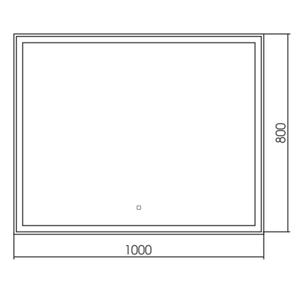 Зеркало AZARIO Ливия 1000х800, LED-подсветка с диммером, сенсорный выключатель (ФР-1526)