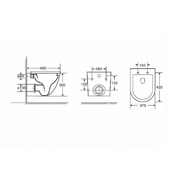 Сет инсталляция Alсa AM101/1120-4:1 RU M578-0001 + унитаз Grado AZ-0046 чёрный матовый с сиденьем ми