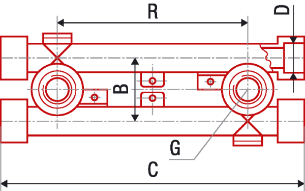 Настенный комплект (двойной настенный угольник, проходной) 2x25x1/2"AlcaPipe PPR (AB221025012)