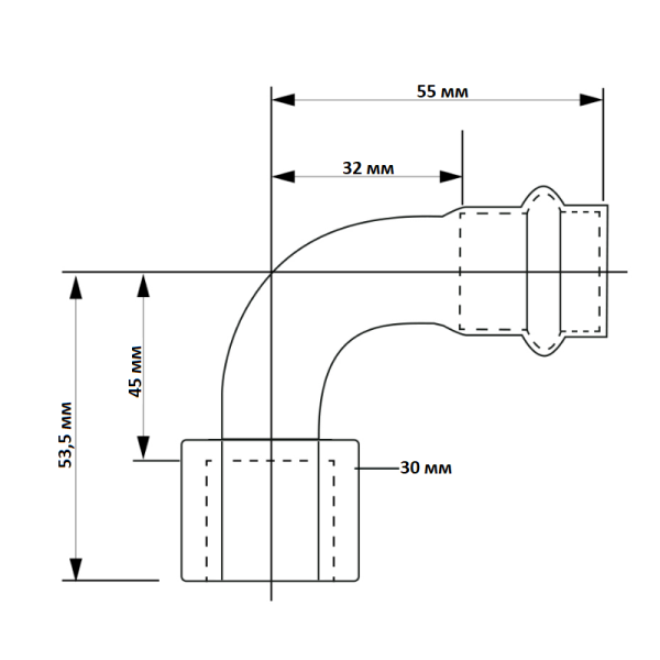 Отвод 90 22-3/4", WAAG Heavy Inox, пресс-резьба, вн., сталь нержавеющая, с накид.гайкой