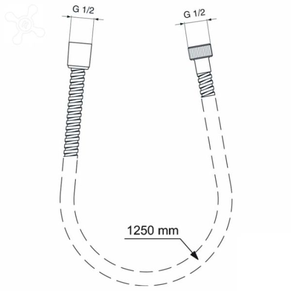 Шланг для душа Ideal Standard METALFLEX 1250 мм, подсоединение G1/2", металлический, хром (BF125AA)