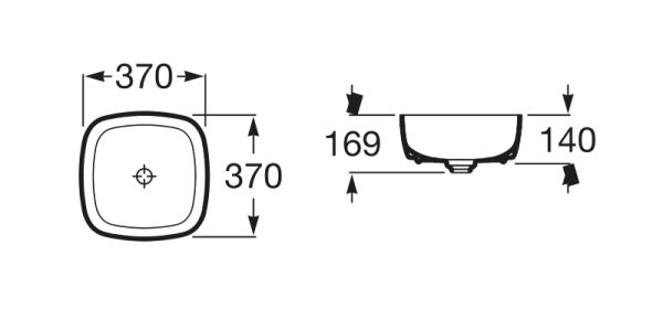 Раковина Roca INSPIRA SOFT 370х370х140 мм., белая (7.3275.0.200.0)