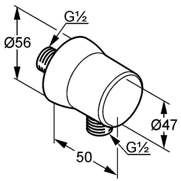 Шланговое подключение Kludi Sirena DN 15 черный матовый (6306139-00)