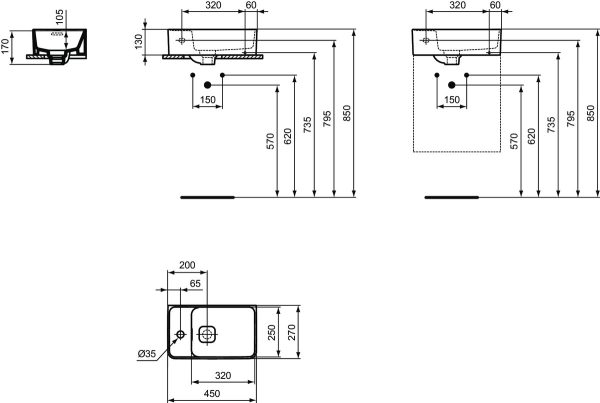 Раковина Ideal Standard Strada II 45 см (T299501)