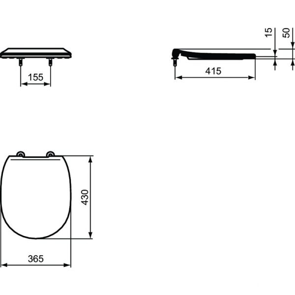 Унитаз подвесной Ideal Standard Connect безободковый, с сиденьем Микролифт, белый (W941103)