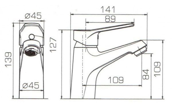 Смеситель для раковины Bravat Eco Хром (F1111147C)