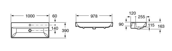 Раковина мебельная Roca Oleta 1000х390, 1 отверстие 3274C600Y