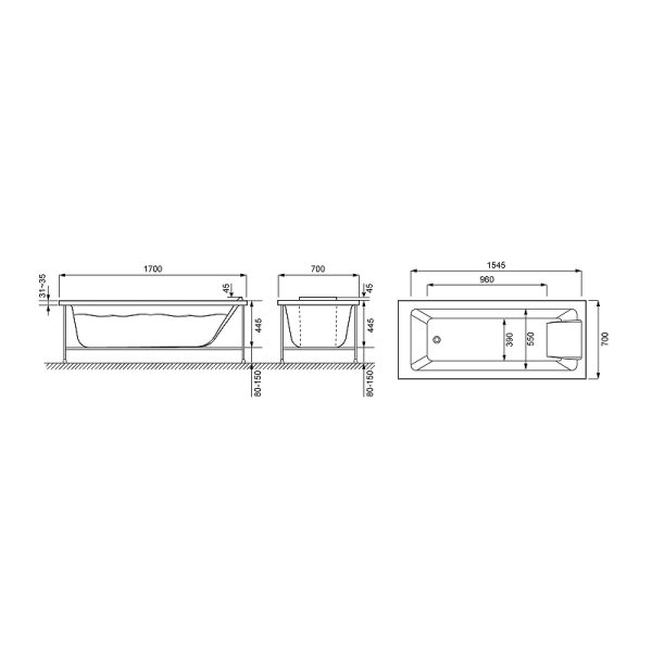 Ванна акриловая Jacob Delafon Sofa 170x70 прямоугольная, белая (E60518RU-00)