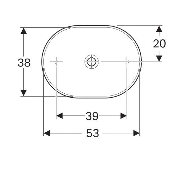 Раковина Geberit VariForm 55х40 см, белая (500.774.01.2)