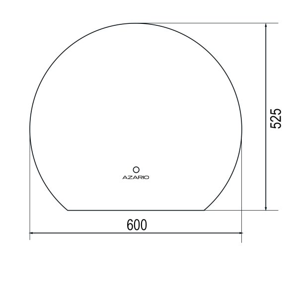 Зеркало AZARIO Milan 600х525 с подсветкой, сенсорный выключатель с функцией диммера (AZ-Z-048CS)