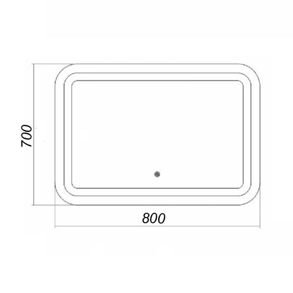 Зеркало Стиль 800х700, с сенсором, на подложке (CS00058605)