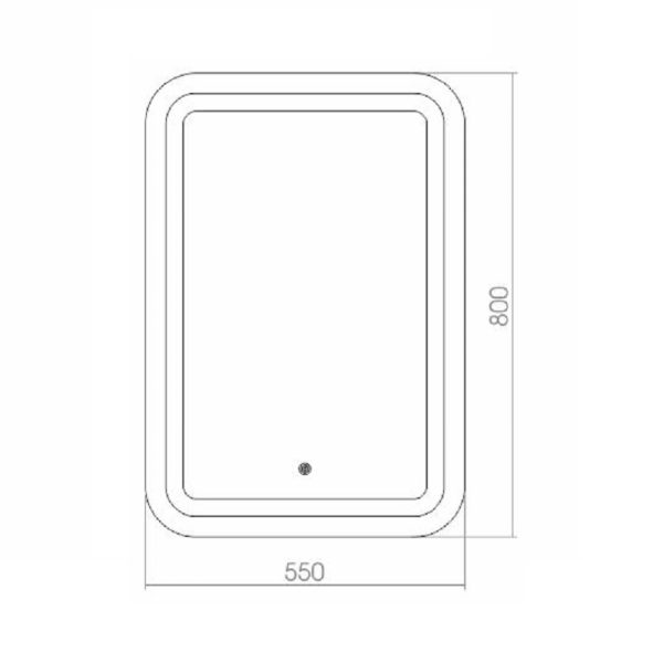 Зеркало AZARIO Мальта 550х800, LED-подсветка с диммером, сенсорный выключатель (ФР-00000941)