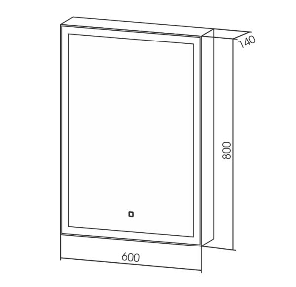 Зеркало-шкаф AZARIO Киото 60 (600х800) c подсветкой и диммером (LED-00002359)