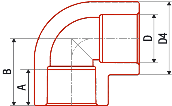 Угольник 90° AlcaPipe PPR d25 (AB202025000)